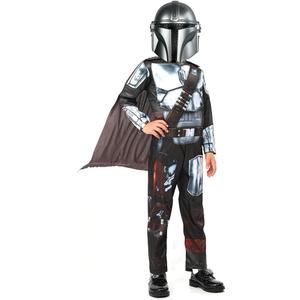 Mandalorian Costume for Kids Halloween Cosplay Jumpsuit with Mask Cloak (Medium(6-8 Years))
