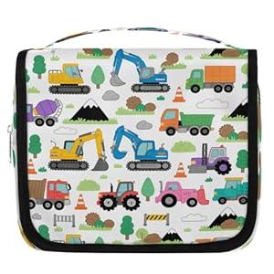 Art Colorful Shark Pattern Kids Toiletry Bag for Boys, Waterproof Travel Shaving Organizer with Hanging Hook, Portable Dopp Kit Cosmetic Bag for School Sports Camping Trips