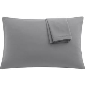 uxcell 2 Pack Pillow Cases Soft 1800 Series Microfiber Pillowcases Set with Zipper Queen(20"x30") Grey
