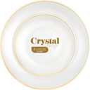 PLASTICPRO 32 Pieces Crystal Design Plastic Plates Combo Pack 7 inch and 10 inch Gold Rim Elegant Disposable Plates, Pearl White