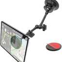 NATDETC Heavy Duty Magnetic Tablet Mount for Truck Dashboard Windshield, Long Arm Suction Cup Car Mount for iPad Pro Air Mini 4–11'', MagSafe Holder for SUV Van Pickup iPhone 16/15 Galaxy