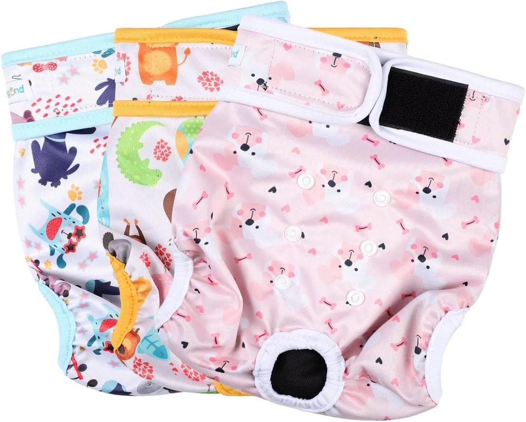Paw Legend Washable Reusable Female Dog Period Diapers for Heat Doggie Puppy Diapers for Female Dogs (3 Pack, X-Large)