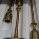 Antique Brass Candlestick Holders Set of 3, Cast Iron Taper Candle Holder for Dining Table Centerpiece, Wedding, Fireplace Mantel Decor, Vintage Tall Candle Stands, Christmas Decorations