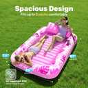 SLOOSH Inflatable Tanning Pool Lounger Float, 85" x 57" Extra Large Pool Floats Adult with Pillow, 4 in 1 Suntan Tub Raft Floatie,Sunbathing Bed Lounge Blow Up Ball Pit Party Gifts, XL-Hot Pink