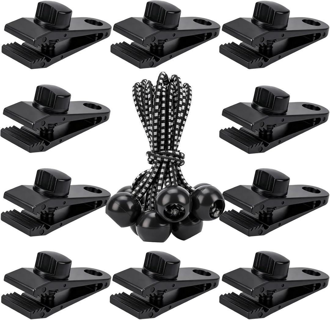 Axlksia Tarp Clips Heavy Duty Lock Grip, 20 Pack Tarp Clamps, Shade Cloth Clips Fasteners, Pool Awning Cover Bungee Cords Clips, Car Cover Clamp