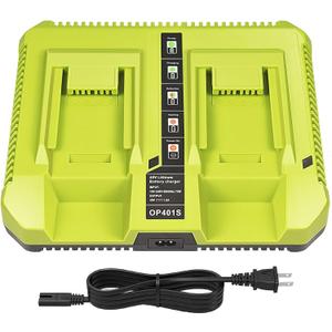 40V Charger for Ryobi,OP401 40 Volt Lithium ion Battery Dual Charger for OP4015 OP4026 OP4030 OP4040 OP4050 OP4060 Battery
