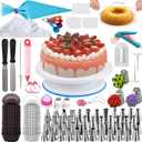 322 Piece Wilton Framing Mouth Starter Cake Decorating Baking Set with Cake Rotator + Offset Spatula + Wilton Decorating Framing Mouth Set, Baking Tools Cake Making Set