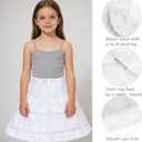 Abaowedding Girls' 3 Hoops Petticoat Full Slip Flower Girl Crinoline Skirt (White)