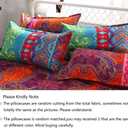 Omelas 2 Pack Bohemian Pillowcase Standard Queen Size for Hair and Skin Boho Colorful Floral Striped Pillow Shams with Evenlop Closure Super Soft Breathable 120gsm Brushed Microfiber