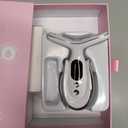 Electric Massager - 7 Color Facial Device + 3 Intensity Levels, Neck & Face Beauty Device with Vibration & Warming (White)