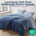 Intelligent Design Twin Comforter Set, Plush Bedding, Microfiber Reverse, 2 Piece, Lightweight, Super Soft Ribbed Velvet Comforter 1 Sham, All Season Fluffy Bed Set, Avril, Twin/Twin XL Blue Ombre