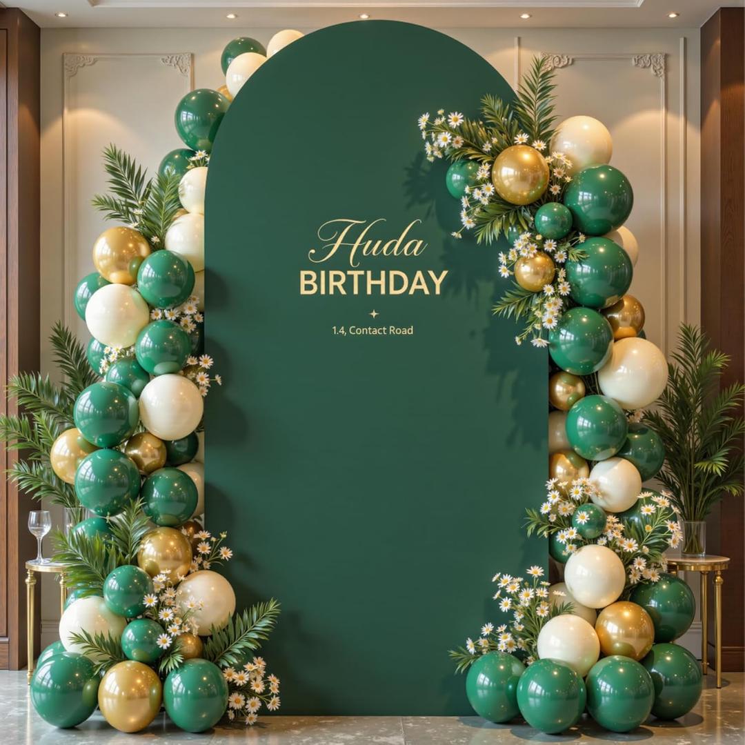 6ft Hunter Green Arch Backdrop Cover Spandex Wedding Arch Cover for Birthday Party Bridal Shower Balloon Arch Stand Cover Baby Shower Photo Arch Covers Stretchy Backdrop Background Decorations