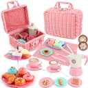 Afternoon Tea Toys Set Pretend Play Food Toys for Toddler Girls, Party Tea Playset Toy Gifts for 3 4 5 6 Year Old Girl Boy Kids Toddlers