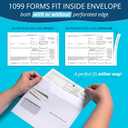 50 1099 MISC Tax Envelopes - Designed for printed 1099 Laser Forms from Quickbooks or Similar Tax Software - 5 5/8 Inch x 9 Inch, Gummed Flap, 50 Form Envelopes