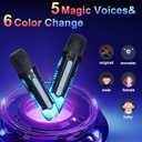 Mini Karaoke Machine for Kids Adults, Portable Bluetooth Speaker with 2 Wireless Microphones & Wireless Charger, Toys with Lights Gift for Kids