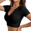 Hybrid & Company Women's Super Comfy Sports Bras Support Crop Top Bralette for Yoga Gym (Black, S)