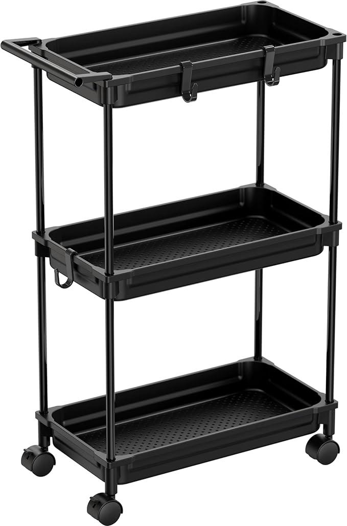 Black Rolling Storage Cart (38x23inch)