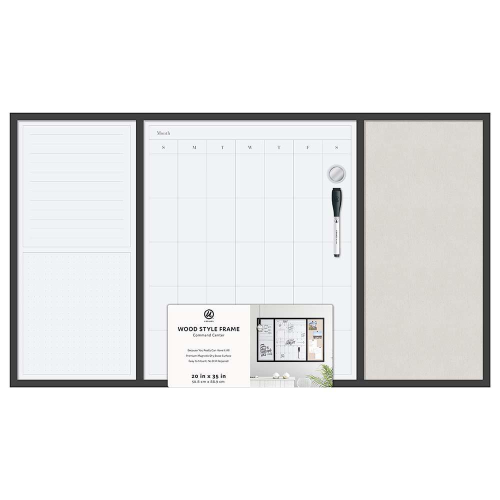 U Brands Wood Frame Dry Erase Command Center
20" x 35"