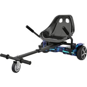 K1 Go-Kart Seat Attachment for Self-Balancing Scooters, Adjustable Frame Fits 6.5"/8"/10" Boards, Easy Install, Kids & Family Fun (Scooter Not Included)Classic Black