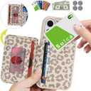 Cavor Compatible with iPhone 16 Wallet Case with Card Holder, Credit Slots Kickstand Stand Phone Case for Women Men, PU Leather Protective Case-Beige Leopard
