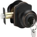 goldenwarm Keyed-Alike Exterior Door Knob with Lock and Key, Oil Rubbed Bronze Front Door Knob, Secure Outdoor Door knobs Entry Door 1 Pack