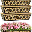 24 Inch Window Boxes Planters Railing Planter Box - 4 Pack Deck Railing Planter Boxes with Adjustable Brackets Coco Liners Balcony Planters Railing Hanging for Window Flower Boxes Outdoor Garden Decor