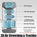 Full Body Stretching Massage Mat with Airbags | Body Discomfort Soothing & 3D Lumbar Stretch | Warm Care for Neck, Back, Waist, Hip | 7 Massage Modes, Portable & Foldable for Home Office Travel