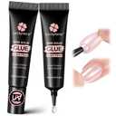 Luckyfairy Super Strong Nail Glue 10gX2Pcs for Press On Nails - Quick Drying, Semi Solid, Long Lasting, No U V Light Needed