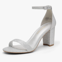 DREAM PAIRS Women's Chunk Low Heel Pump Sandals 10