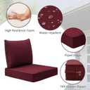 Unimatta Sunbrella Outdoor Patio Chair Cushions Set, 24" x 24", Set of 2, Water-Repellent, Fade Resistant, Deep Seat Cushion for Backyard, Couch, Sofa and Patio Furniture, Spectrum Ruby