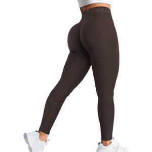 YEOREO Amplify Leggings for Women Seamless Scrunch Leggings Butt Lifting Gym High Waisted Athletic Leggings (Small, Chocolate Marl)