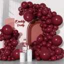 Ouddy Party 129Pcs Burgundy Balloons Different Sizes 18 12 10 5 Inch, 6Pcs 18 Dark Red Maroon Balloon Arch Garland Kit, Latex Balloon for Birthday Shower Wedding Thanksgiving Party Decorations