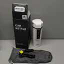 Car Electric Kettle: 12V/24V Portable Water Boiler Heated Travel Mug,Multiple Temperature Adjustable Coffee Tea Truck Cup with 304 Stainless Steel Dry Burn Protection & Handy Cup Bag (White)