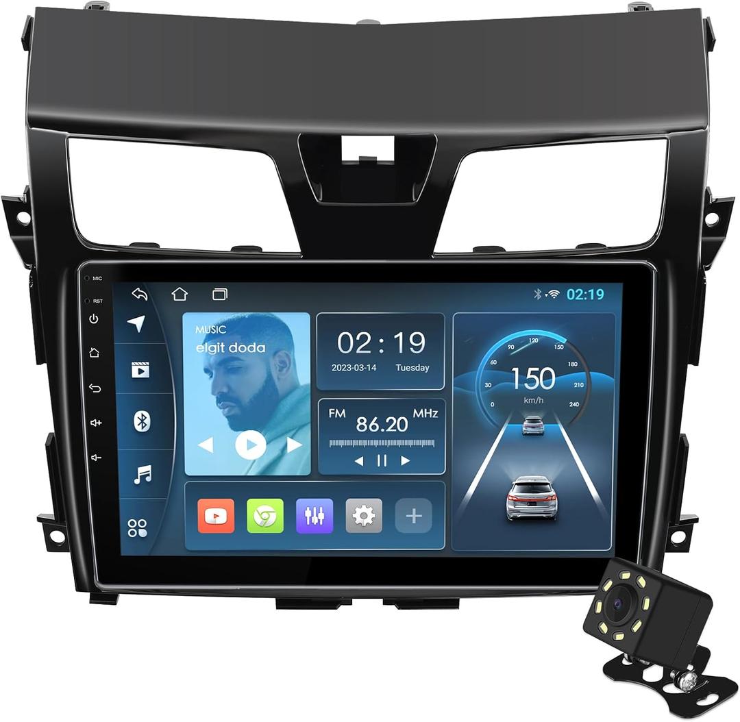 10.1 inches Android 10 Double Din Car Stereo for Nissan Altima 2013-2015 IPS Touchscreen Screen Car Radio with Carplay & Android Auto Support Backup Camera GPS FM Navi BT