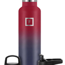 IRON °FLASK Camping & Hiking Hydration Canteens - 3 Lids (Narrow Straw Lid) Leak Proof Vacuum Insulated Stainless Steel - Hot & Cold Double Walled Sports Water Bottle - Dark Rainbow, 24Oz