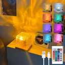 Ocean Wave Ceiling Projector,16 Colors Ocean Wave Light Projector, Water Ripple Ambient Night Light with Remote, Touch Control Aurora Projector Non-Wood for Bedroom,Room Decor,Kids Room (Cubic)