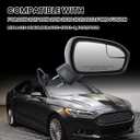 Passenger Side Mirror Compatible with 2016 2017 2018 2019 2020 2021 2022 Ford Fusion Non-Heated Manual Folding Rear View Mirror Replace FS7Z-17682-B Black 3 Pins, Right Passenger Side