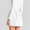 Women's Elegant Velvet Dress Long Sleeve Square Neck Pearl A Line Flowy Bridesmaid Cocktail Party Midi Dresses (Medium, White)