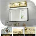 OKELI Crystal Vanity Lights LED Bathroom Vanity Light Fixture Over Mirror Modern Indoor Gold Lamp, 6000K Cold White Dimmable, 3-Lights, 20W, ETL Listed