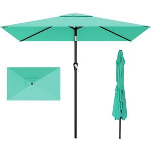 AreShark 6.5' x 10' Rectangular Patio Umbrellas for Outdoor, Outdoor Table Umbrella, Large Outdoor Patio Umbrellas with 6 Sturdy Ribs for Pool, Garden, Deck & Market (Aqua Sky)