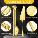 12 Pcs Gold Serving Utensils Set Include Stainless Steel Large Serving Spoons Slotted Spoons Forks Soup Ladle Pie Server - Metal Utensils for Parties Buffet Catering, Dishwasher Safe
