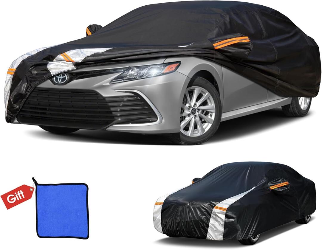 Toyota Camry Car Cover 100% Waterproof All Weather, Gift with Towel, 10 Layers Car Cover Custom Fit 1996-2026 Toyota Camry, Full Exterior Cover Rain Sun UV Protection with Door Zipper.