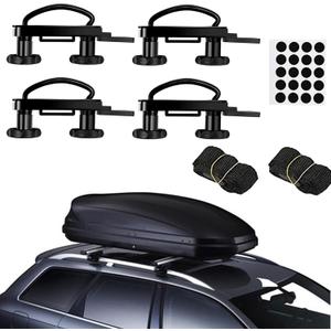 Roof Box U-Bolt Clamps/Roof Rack Clamps car Truck Universal Stainless Steel U Brackets Installation Accessory 85mm Inside Width, with 8 Lock Nuts, 2 Straps Cargo Box mounting Bracket (4PCS)