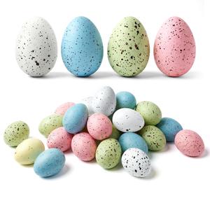 Acina 32pcs Easter Speckled Eggs: Pastel Plastic Easter Eggs Empty, Hollow Easter Egg Displays Fillers for DIY Decor, Vase Filler, Easter Basket Stuffers (Pink, Blue, White, Green)