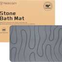 Stone Bath Mat, 24"x32" Large Size Diatomite Fast Drying Non Slip Stone Shower Mat, Super Absorbent for Bathroom & Kitchen, Multi-Use as Pet Mat, Easy to Clean, Gray (24"x31.5", Style 01-gray)