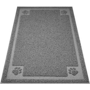UPSKY Large Cat Litter Mat Trapper 35"23" Traps Litters from Box and Paws Scatter Control for Folding Trapping Mat Soft for Floor on Sensitive Kitty Paws Easy to Clean (Grey)