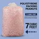BOX USA Shipping & Packing Peanuts Pink, 7 Cubic Feet - Loose Fill Packaging Peanuts for Packing, Moving and Storage