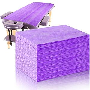 50 Pieces 31 x 70 Inches Disposable Bed Sheets Waterproof Bed Cover Massage Table Sheet Non-woven Fabric for Spa, Beauty Salon, Hotels (Pink)