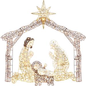 Best Choice Products 6ft Lighted Outdoor Nativity Scene, Christmas Holy Family Yard Decoration w/ 190 LED Lights, Stakes, Zip Ties