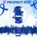 Meanplan 59 Feet Child Abuse Prevention Awareness Tinsel Garland Blue Ribbon Child Abuse Awareness Metallic Twist Garland Decoration for Charity Support Event Supply